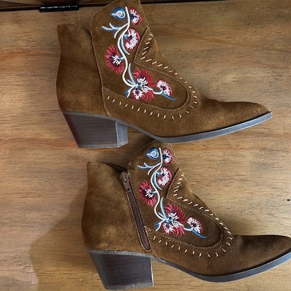 Carlos Santana Vivien Bourbon Brown Ankle Boots Booties - Picture 9 of 14